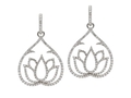 18kt white gold Lotus earring with 2.07 cts diamonds. Available in white, yellow, or rose gold.
