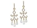 18kt yellow gold Duchess earring with green amethyst and 1.14 cts diamonds. Available in white, yellow, or rose gold.
