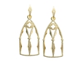 18kt yellow gold Gothic Window earring with 1.47 cts diamonds. Available in white, yellow, or rose gold.
