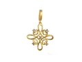 18kt yellow gold Knot charm with .08 cts diamonds. Available in white, yellow, or rose gold.
