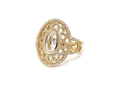 18kt yellow gold Venetian ring wtih 1.12 cts white topaz and .82 cts diamonds. Available in white, yellow, or rose gold.

